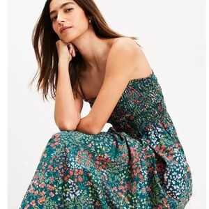 Garden Poplin Smocked Strappy Maxi Pocket Dress